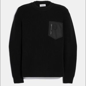 Mens Coach Sweater with zipper pocket nwt